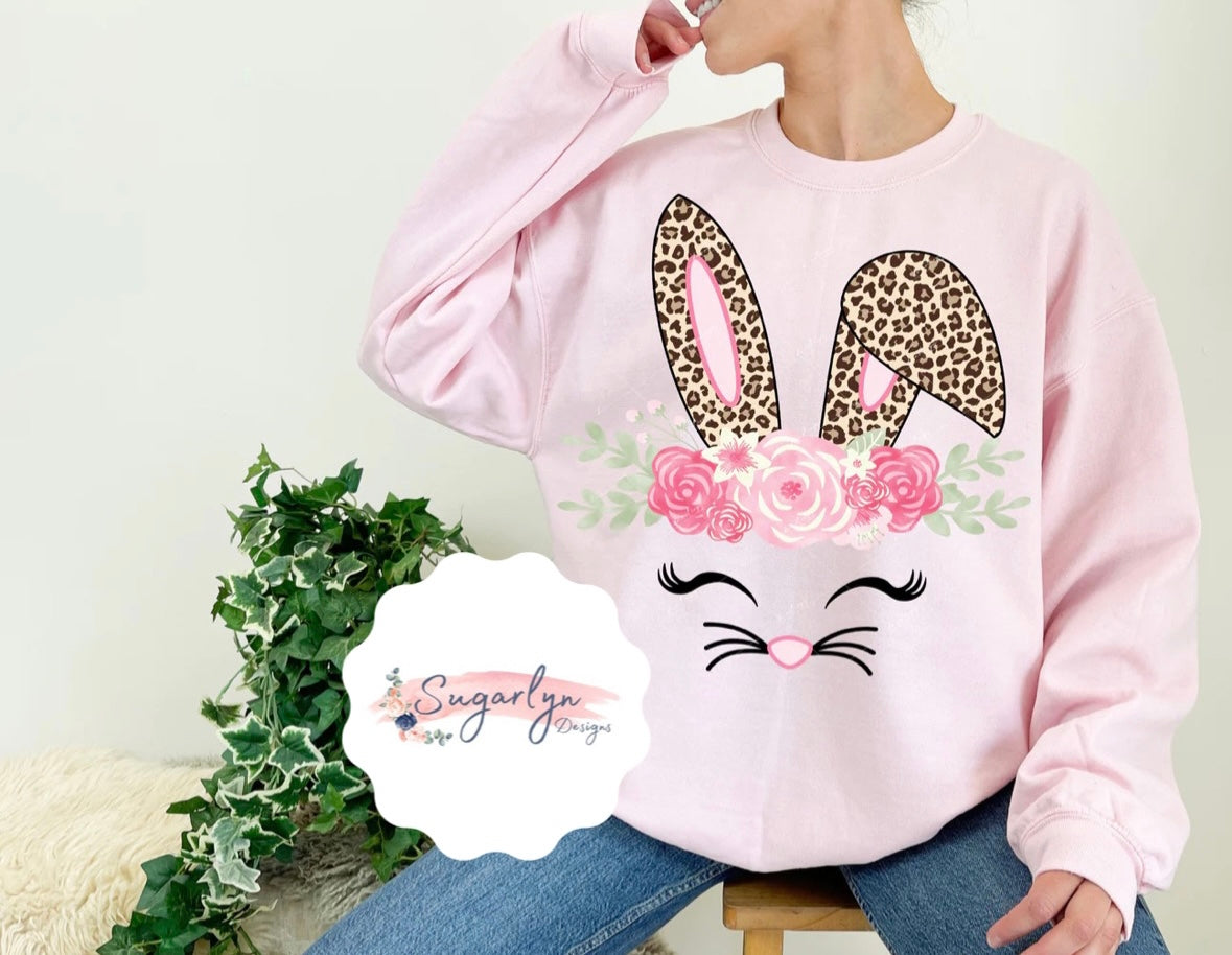 Floral Leopard Bunny Face