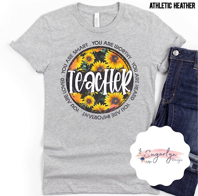 Teacher Affirmations -- Sunflower Floral