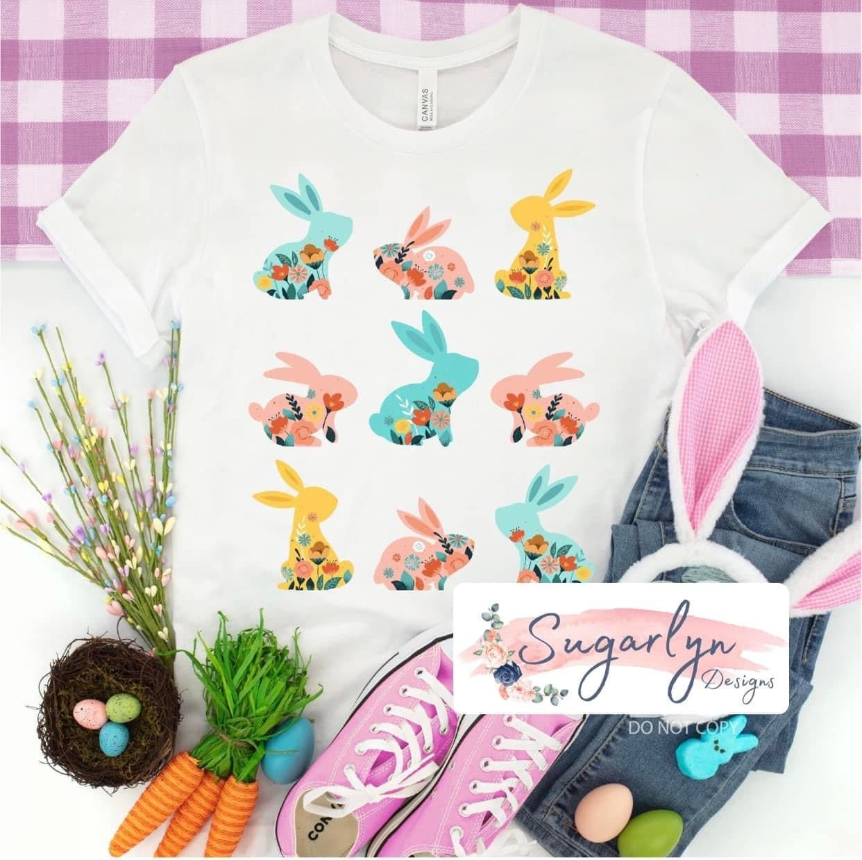 Pastel Floral Bunny Collage